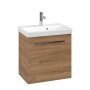 Villeroy & Boch Avento 530mm 1 Left Hand Door Vanity Unit with Chrome Handle - Oak Kansas