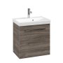 Villeroy & Boch Avento 530mm 1 Left Hand Door Vanity Unit with Chrome Handle - Stone Oak