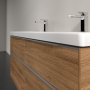 Villeroy & Boch Subway 3.0 1300mm 4 Drawer Double Vanity Unit with Chrome Handles - Oak Kansas