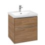 Villeroy & Boch Subway 3.0 600mm 2 Drawer Vanity Unit with Chrome Handles - Oak Kansas