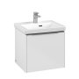 Villeroy & Boch Subway 3.0 500mm 1 Drawer Vanity Unit with Chrome Handles - Brilliant White