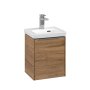 Villeroy & Boch Subway 3.0 350mm 1 Door Vanity Unit with Chrome Handle - Oak Kansas