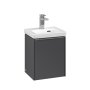 Villeroy & Boch Subway 3.0 350mm 1 Door Vanity Unit with Chrome Handle - Graphite