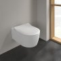 Villeroy & Boch Avento Wall-Mounted Pan & Slim Soft Close Seat Combi-Pack - White Alpin