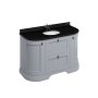 Burlington 1340mm Curved Vanity Unit with Drawers, Doors and Worktop - Classic Grey