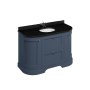 Burlington 1340mm Curved Vanity Unit with Drawers, Doors and Worktop - Blue