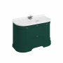 Burlington 1340mm Curved Vanity Unit with Drawers, Doors and Worktop - Matt Green