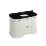 Burlington 1340mm Curved Vanity Unit with Drawers, Doors and Worktop - Sand