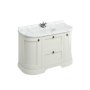 Burlington 1340mm Curved Vanity Unit with Drawers, Doors and Worktop - Sand