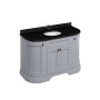 Burlington 1340mm Curved Vanity Unit with Doors and Worktop - Classic Grey