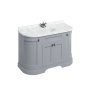 Burlington 1340mm Curved Vanity Unit with Doors and Worktop - Classic Grey