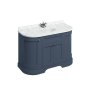 Burlington 1340mm Curved Vanity Unit with Doors and Worktop - Blue