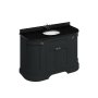 Burlington 1340mm Curved Vanity Unit with Doors and Worktop - Matt Black