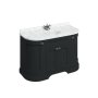 Burlington 1340mm Curved Vanity Unit with Doors and Worktop - Matt Black