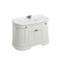 Burlington 1340mm Curved Vanity Unit with Doors and Worktop - Sand