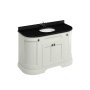 Burlington 1340mm Curved Vanity Unit with Doors and Worktop - Sand