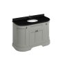 Burlington 1340mm Curved Vanity Unit with Doors and Worktop - Dark Olive