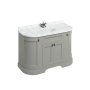 Burlington 1340mm Curved Vanity Unit with Doors and Worktop - Dark Olive