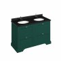 Burlington 1300mm Vanity Unit with Four Drawers and Worktop - Matt Green