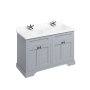 Burlington 1300mm Vanity Unit with Four Doors and Worktop - Classic Grey