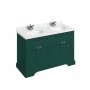 Burlington 1300mm Vanity Unit with Four Doors and Worktop - Matt Green