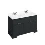 Burlington 1300mm Vanity Unit with Four Doors and Worktop - Matt Black