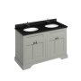 Burlington 1300mm Vanity Unit with Four Doors and Worktop - Dark Olive