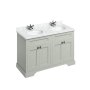 Burlington 1300mm Vanity Unit with Four Doors and Worktop - Dark Olive