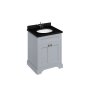 Burlington 650mm Vanity Unit with Two Doors & Basin - Classic Grey