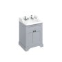 Burlington 650mm Vanity Unit with Two Doors & Basin - Classic Grey