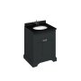 Burlington 650mm Vanity Unit with Two Doors & Basin - Matt Black