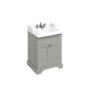 Burlington 650mm Vanity Unit with Two Doors & Basin - Dark Olive