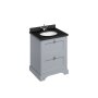 Burlington 650mm Vanity Unit with Two Drawers & Basin - Classic Grey