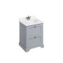 Burlington 650mm Vanity Unit with Two Drawers & Basin - Classic Grey