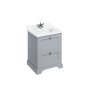 Burlington 650mm Vanity Unit with Two Drawers & Basin - Classic Grey