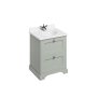 Burlington 650mm Vanity Unit with Two Drawers & Basin - Dark Olive