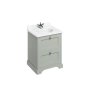 Burlington 650mm Vanity Unit with Two Drawers & Basin - Dark Olive