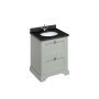 Burlington 650mm Vanity Unit with Two Drawers & Basin - Dark Olive