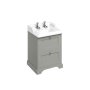 Burlington 650mm Vanity Unit with Two Drawers & Basin - Dark Olive