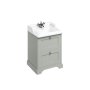 Burlington 650mm Vanity Unit with Two Drawers & Basin - Dark Olive