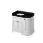 Burlington 1000mm Left Hand Curved Corner Vanity Unit with Worktop - Matt White