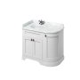 Burlington 1000mm Left Hand Curved Corner Vanity Unit with Worktop - Matt White