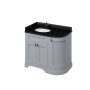 Burlington 1000mm Left Hand Curved Corner Vanity Unit with Worktop - Classic Grey