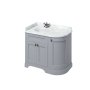 Burlington 1000mm Left Hand Curved Corner Vanity Unit with Worktop - Classic Grey