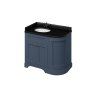 Burlington 1000mm Left Hand Curved Corner Vanity Unit with Worktop - Blue