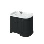 Burlington 1000mm Left Hand Curved Corner Vanity Unit with Worktop - Matt Black