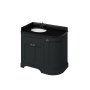 Burlington 1000mm Left Hand Curved Corner Vanity Unit with Worktop - Matt Black