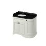 Burlington 1000mm Left Hand Curved Corner Vanity Unit with Worktop - Sand