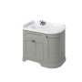 Burlington 1000mm Left Hand Curved Corner Vanity Unit with Worktop - Dark Olive