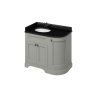 Burlington 1000mm Left Hand Curved Corner Vanity Unit with Worktop - Dark Olive